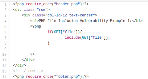 file inclusion example code